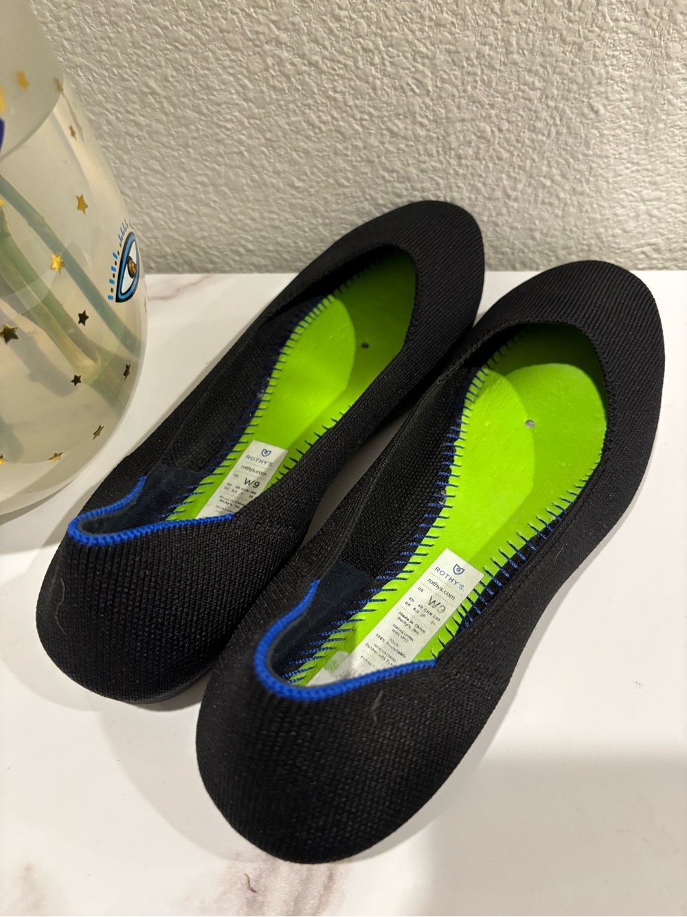 Rothy's Black Knit Ballet Flats without insoles